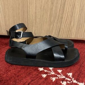 Madewell Black Leather Sandals